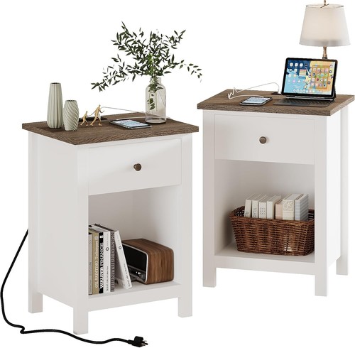 Set farmhouse nightstand - set, of